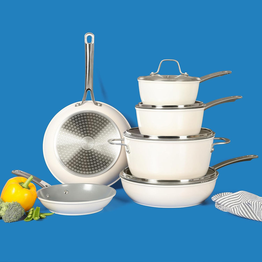 Sur La Table Kitchen Essentials 10 Piece PFA Free Non-Toxic Titanium Ceramic ...