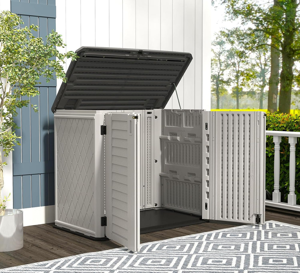 HOMSPARK Storage Shed Weather Resistance, Multi-Purpose Outdoor Storage Cabin...