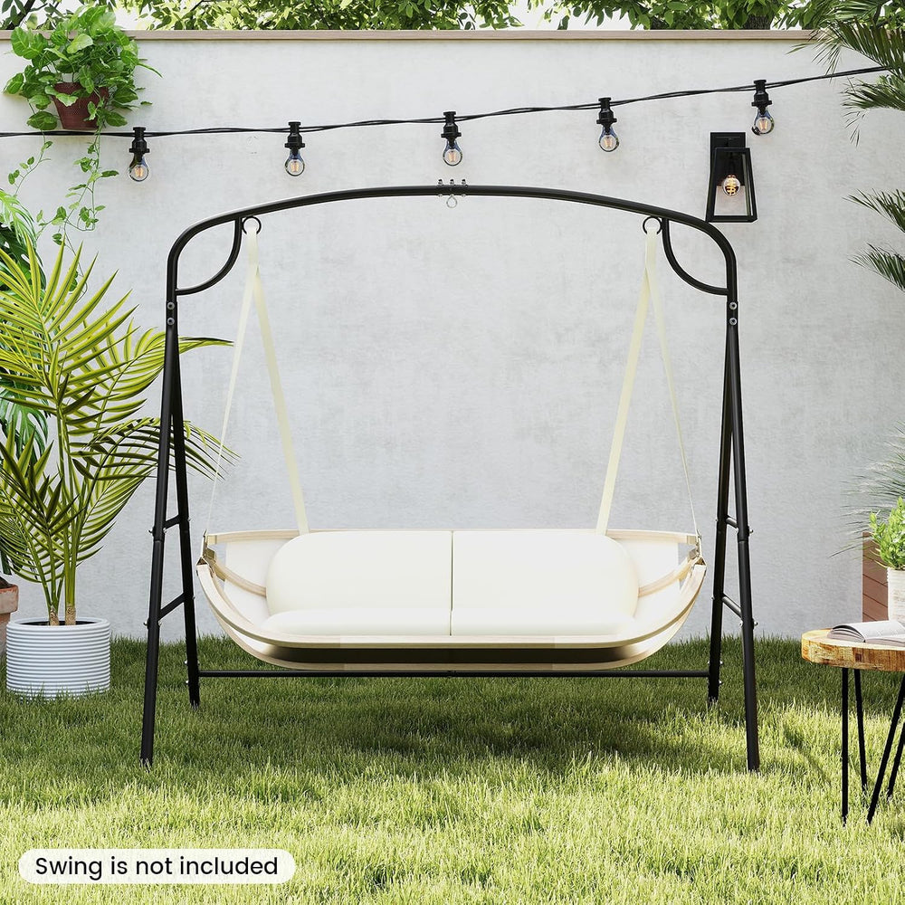 GIANTEX 660-Lbs Metal Hammock Stand - Heavy Duty Porch Swing Stand w/ 4 Suppo...