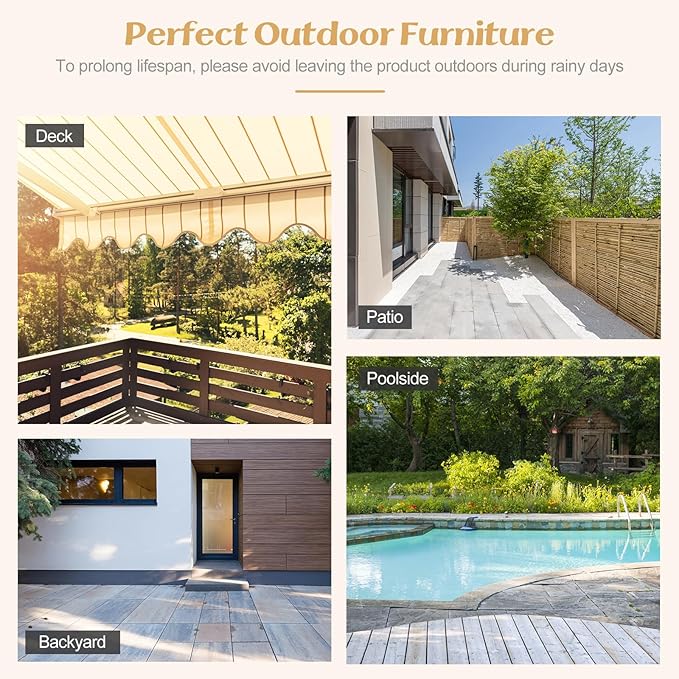 Tangkula Rattan Outdoor Storage Cabinet, Patiojoy Outdoor Cabinet with Acacia...