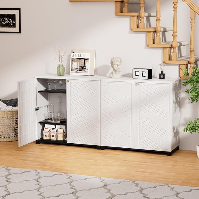 ADDOK Indoor Outdoor Plastic Storage Cabinet 34"x15"x34", Outd...