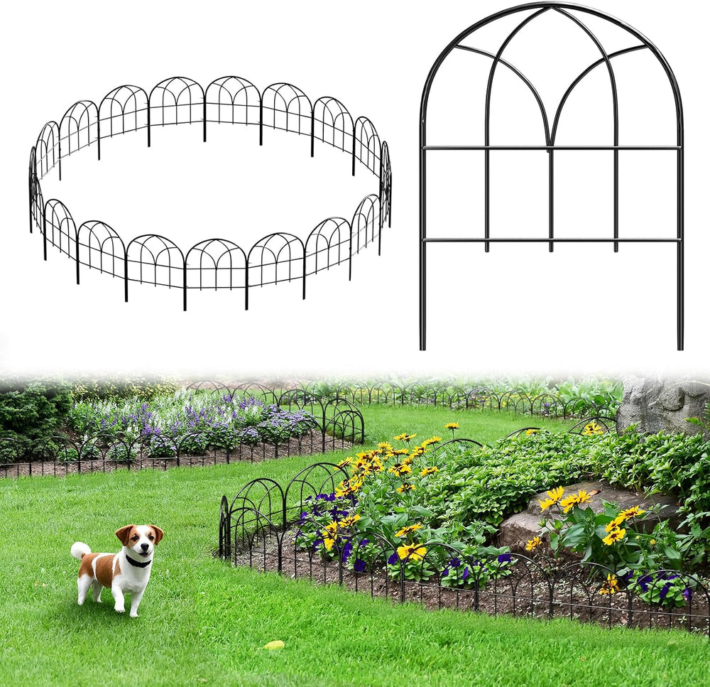 Decorative Garden Fence, 20 ft No Dig Flower Bed Border, 19 Pack