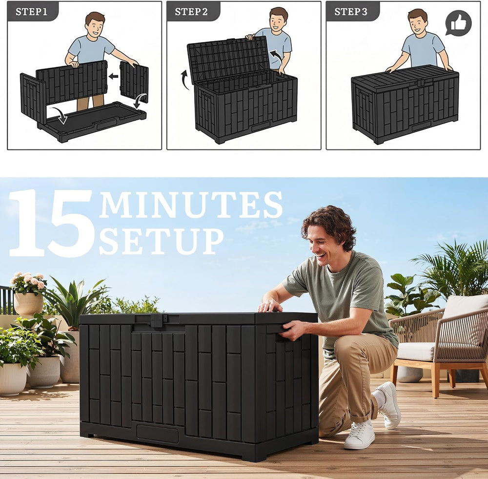 YITAHOME 60 Gallon Resin Deck Box