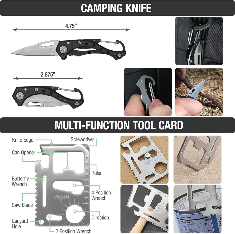 The Brazos First Aid Survival Kit, 250 Pieces, Hiking & Camping Essential...