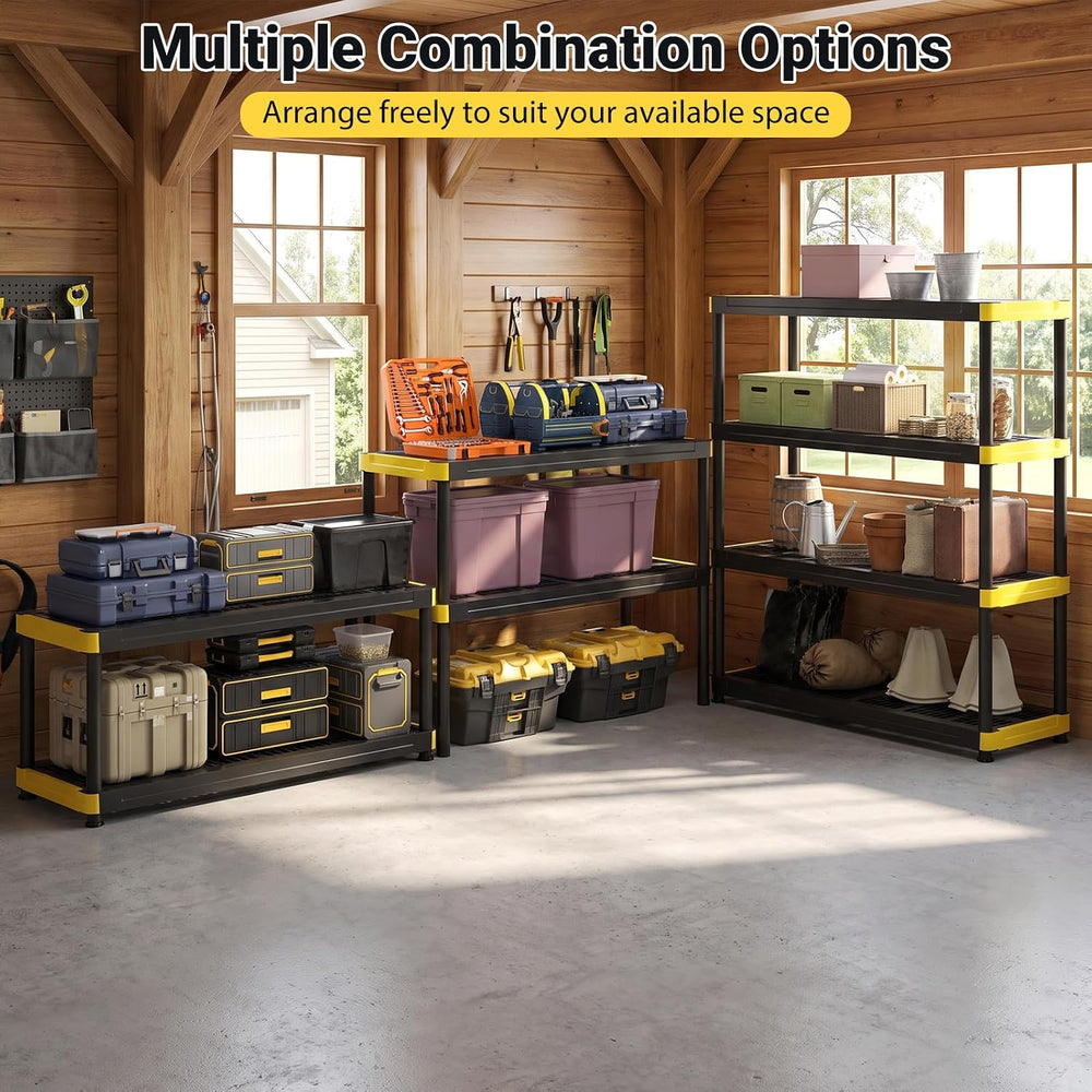 GIANTEX 4-Tier Plastic Storage Shelf, Heavy-Duty Utility Rack