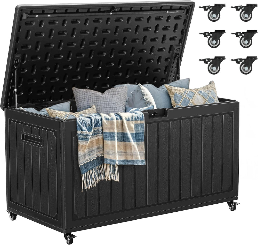 YITAHOME 90 Gallon Outdoor Storage Box with 6 Wheels