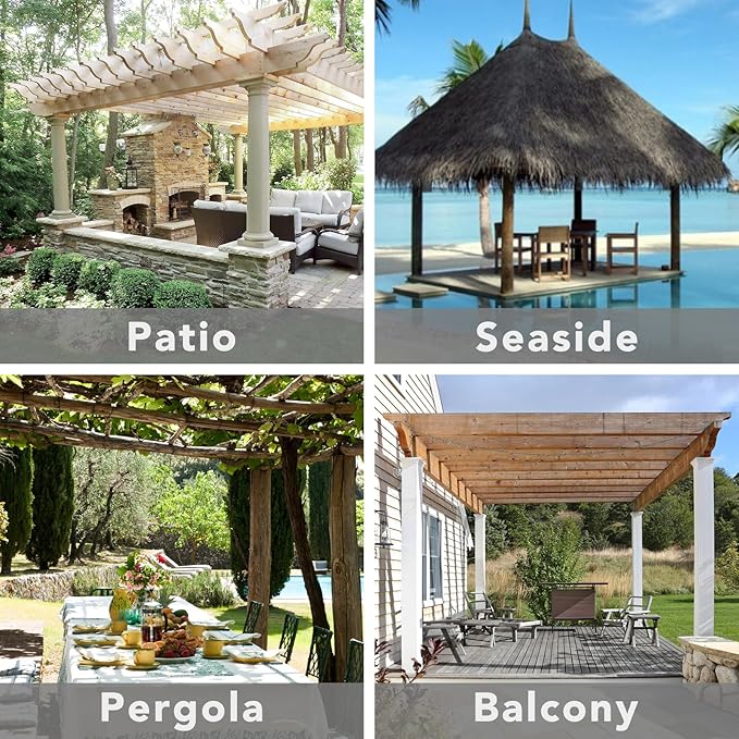 Easy-Going Outdoor Patio Curtains Detachable Tab Top Windproof Weatherproof C...