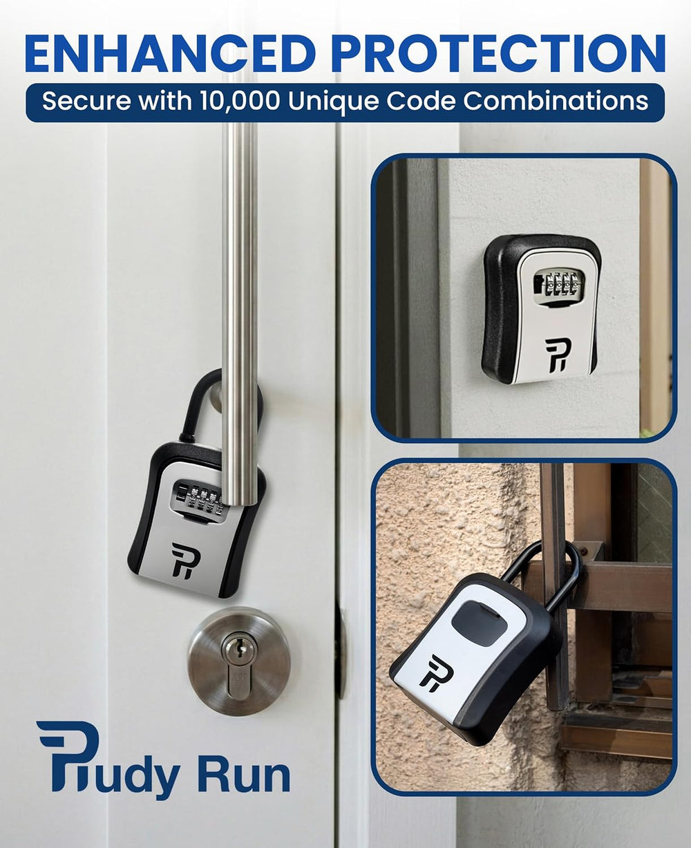 Rudy Run Key Lock Box for Outside – Large Outdoor Lockbox for Keys with Code,...