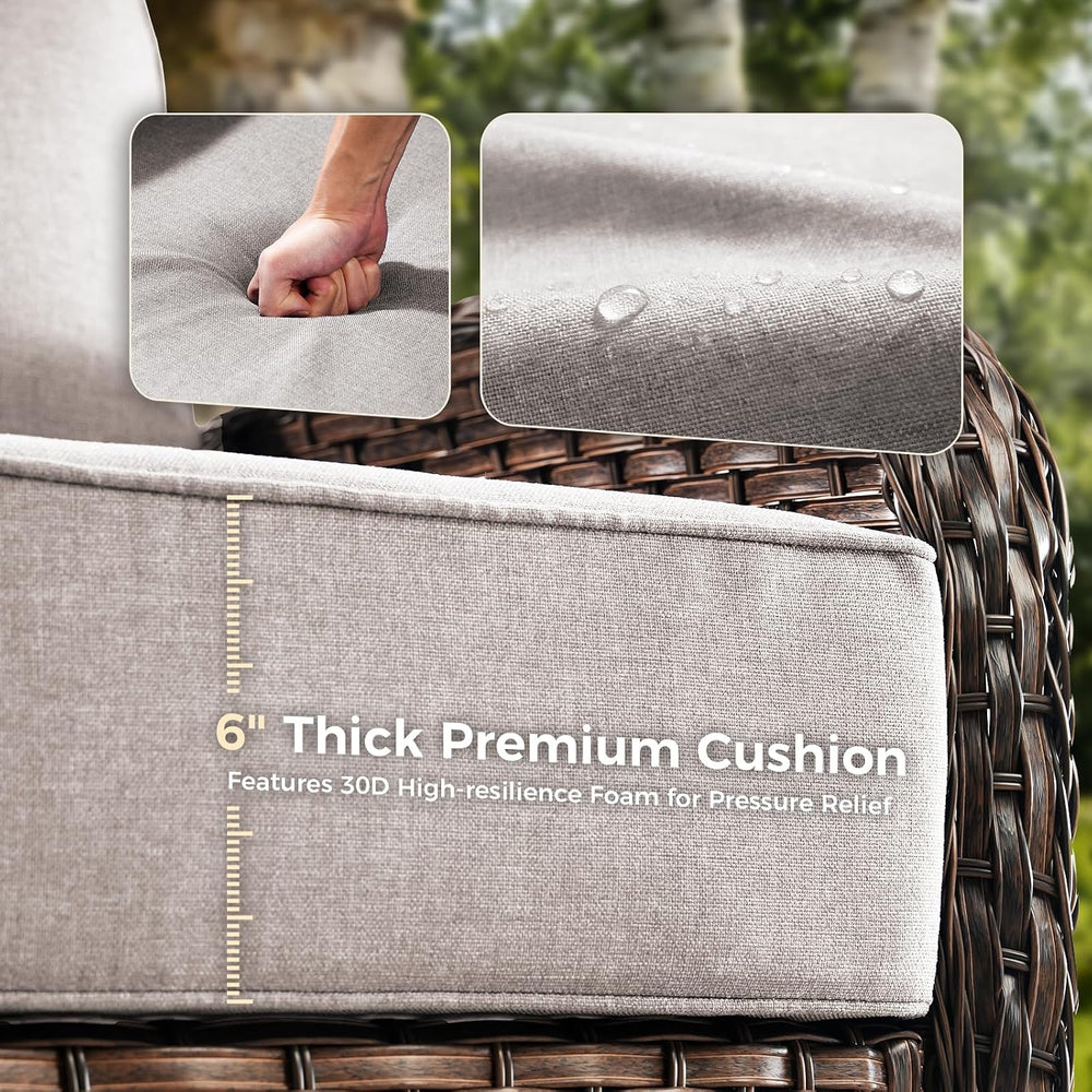 Outdoor Furniture Cushions, 6 inch Thick Seat Cushions for Outdoor Furniture,...