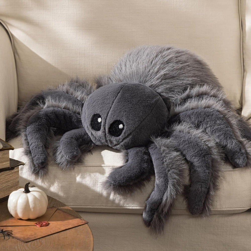 Phantoscope Halloween Spider Shaped Throw Pillow, Faux Fur Tarantula Decorati...