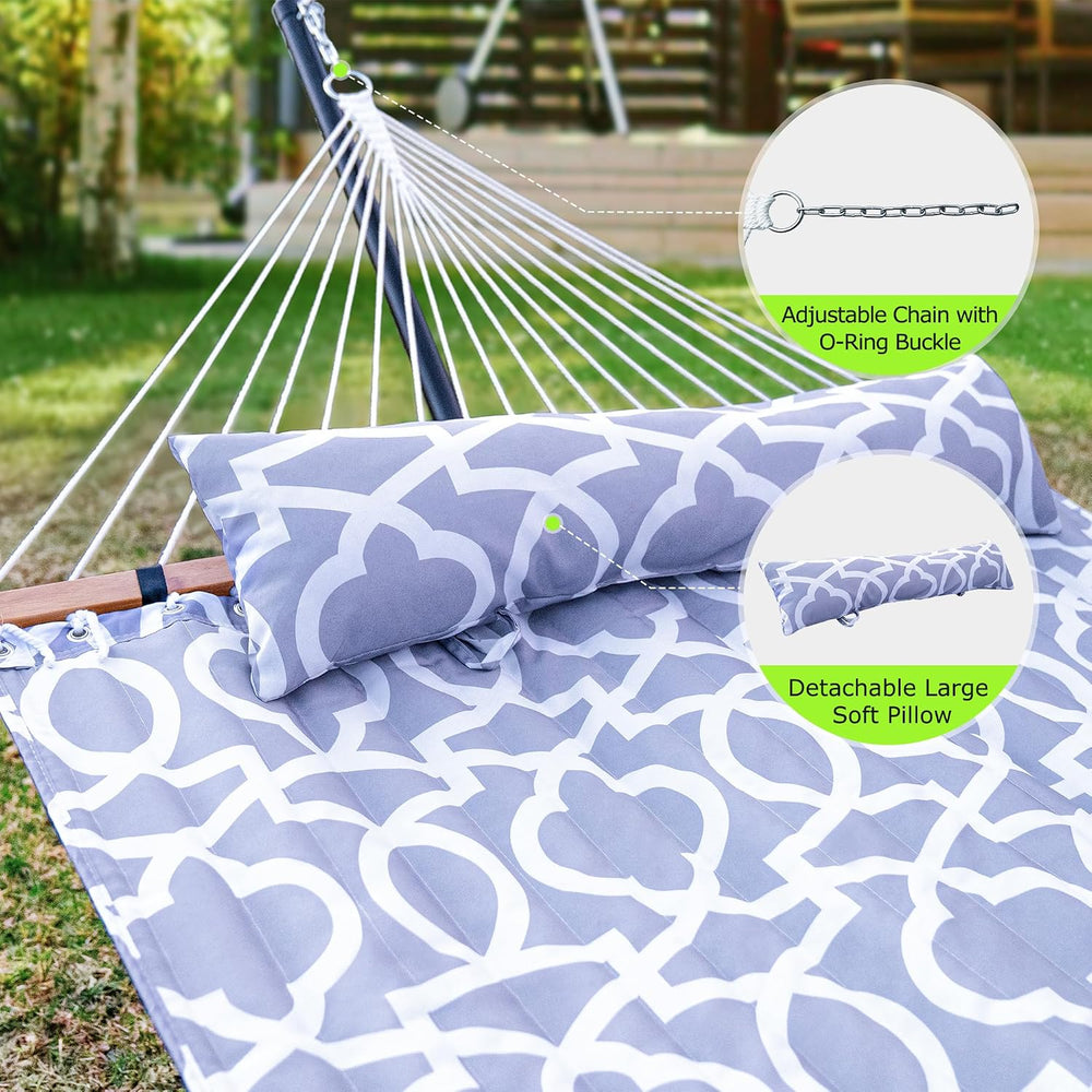 ANAGOO Double Hammock with Stand 500lbs Heavy Duty Outdoor Two Person Round