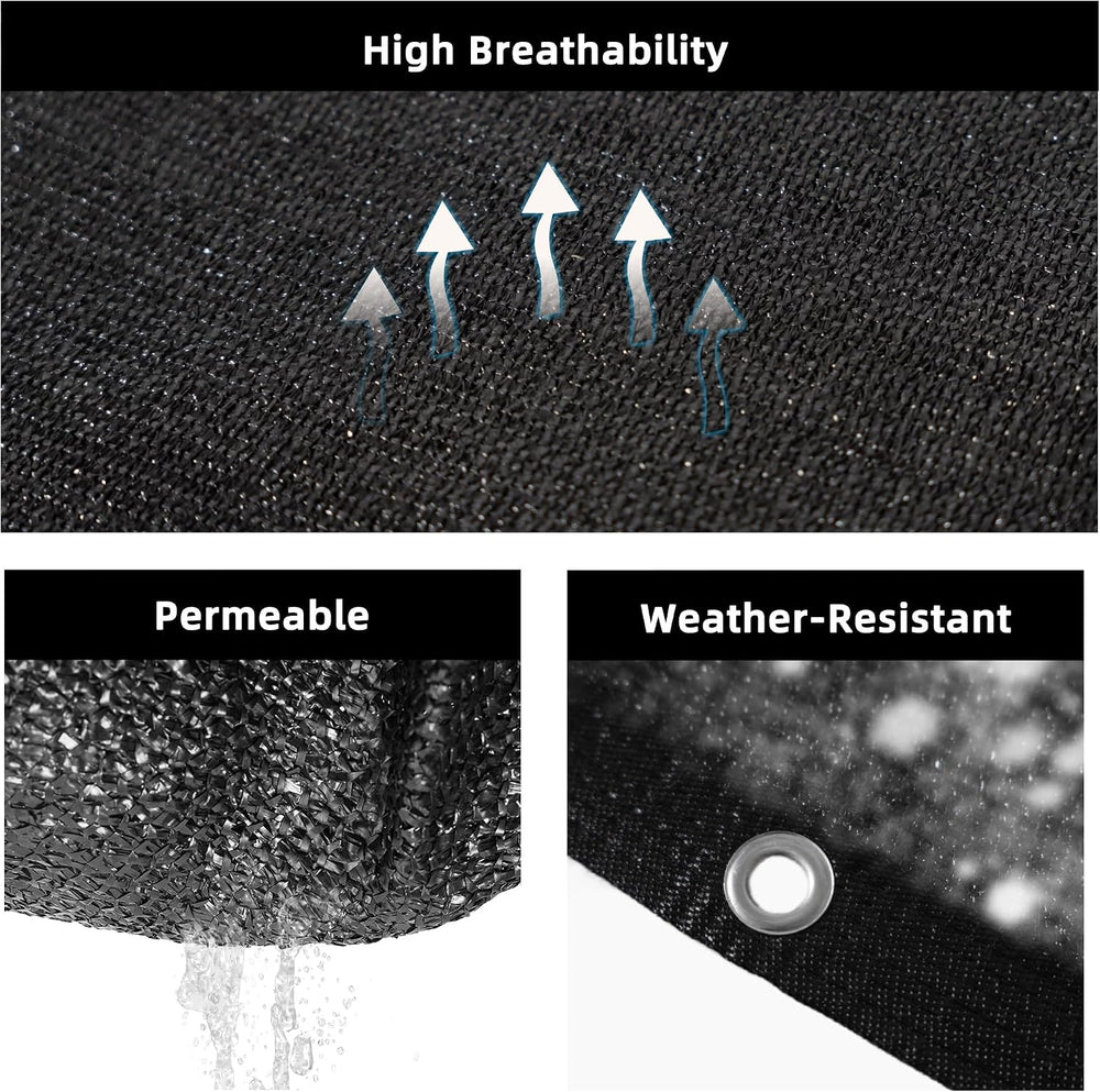 10x20 FT Shade Cloth for Garden, 90% Sun Shade Covers Black, UV Resistant Sha...