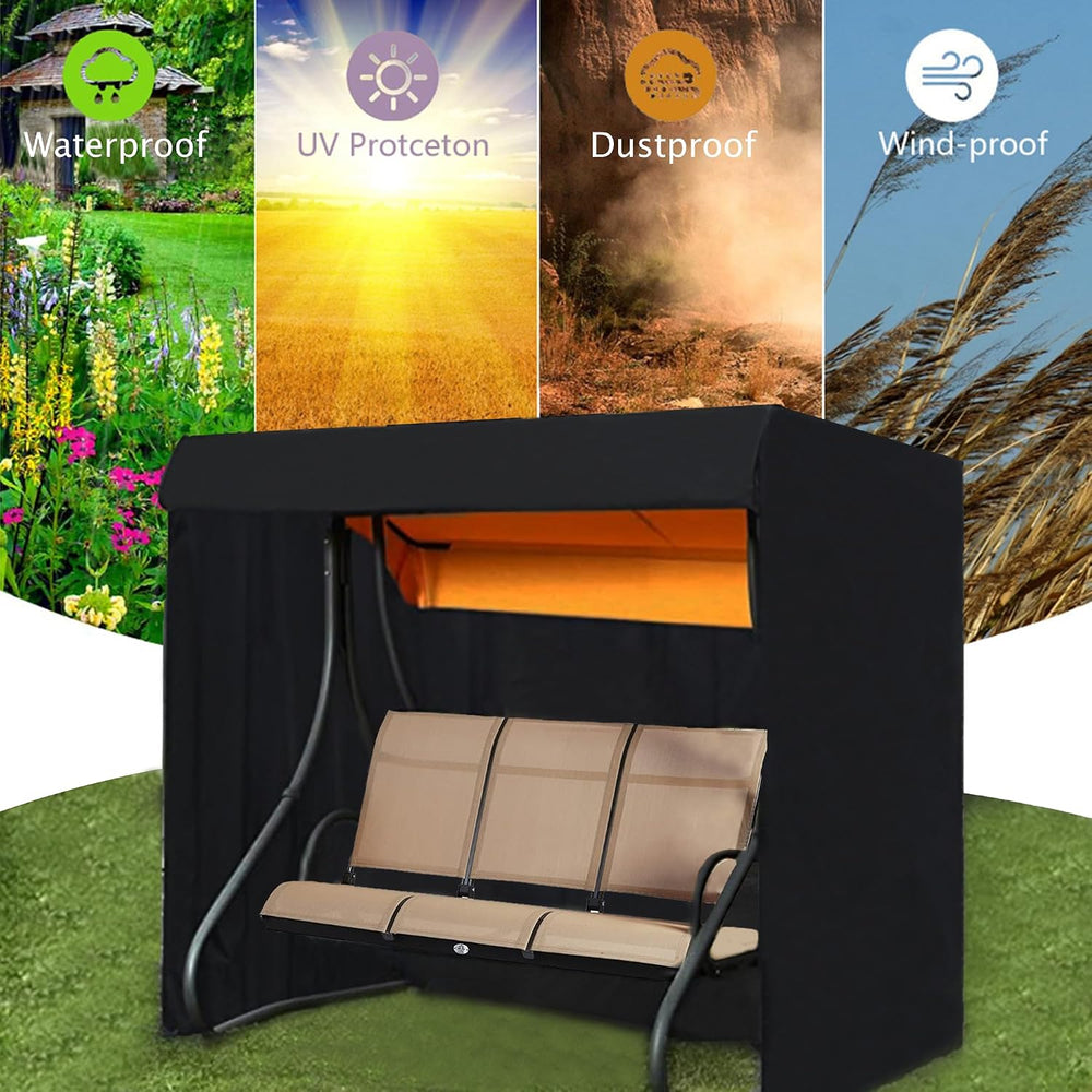 Patio Swing Cover, 2-Seater Glider Covers 65L x 50W x 66H inch with Buckles