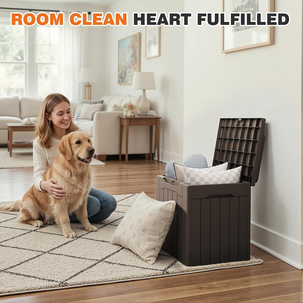 32 Gallon Deck Box Outdoor Indoor Waterproof Storage Box for Patio Furniture,...