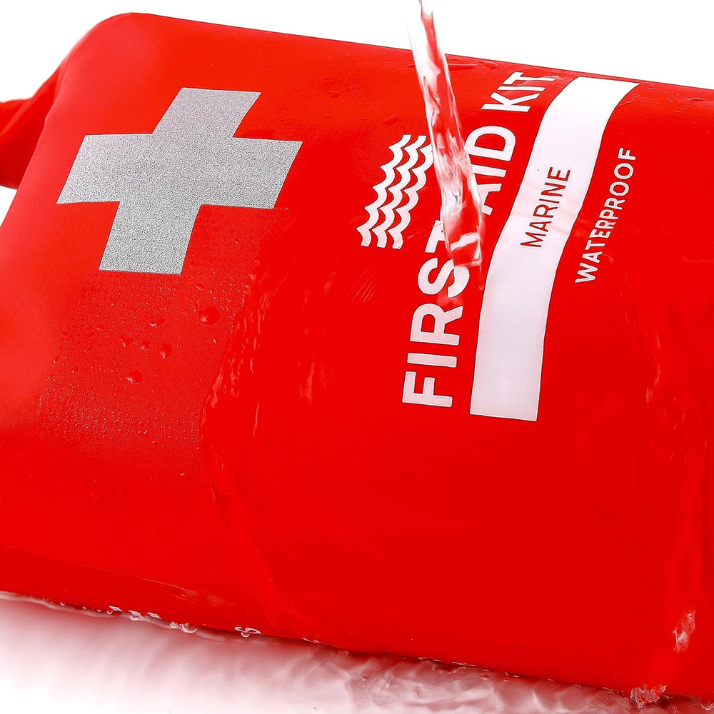 Breakwater Supply Waterproof Marine First Aid Kit for Boat, 100 Piece, Red