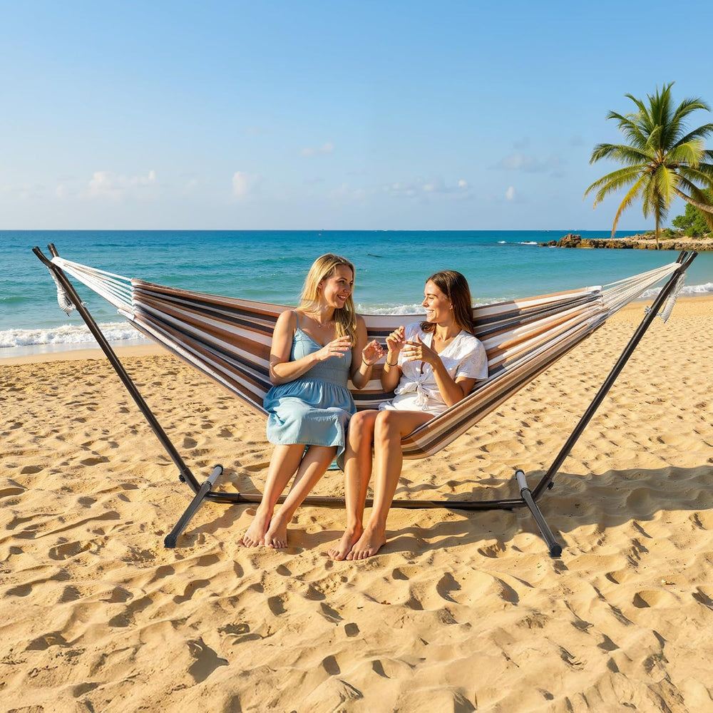 9 FT Hammock Stand Only, Heavy Duty Adjustable Indoor Outdoor Space Saving St...