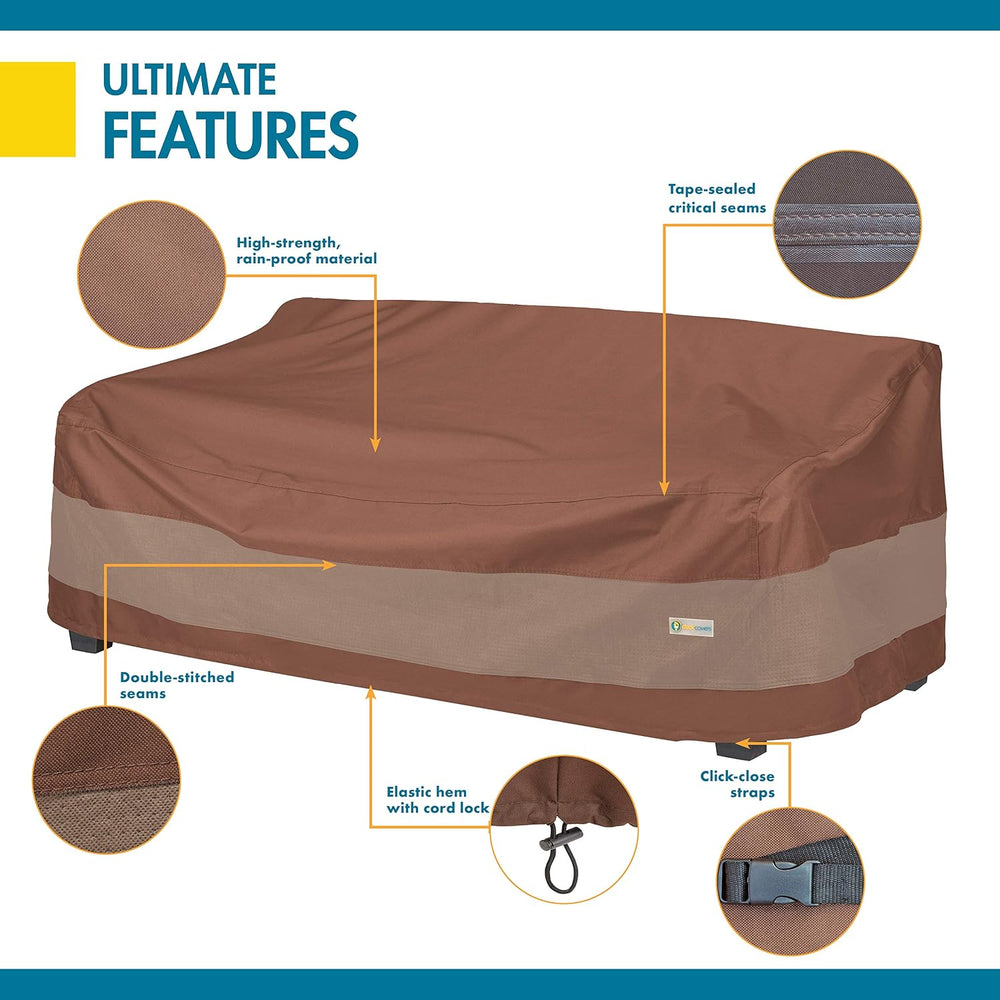 DUCKCOVERS Ultimate Waterproof Patio Sofa Cover, Outdoor Couch Cover with All...