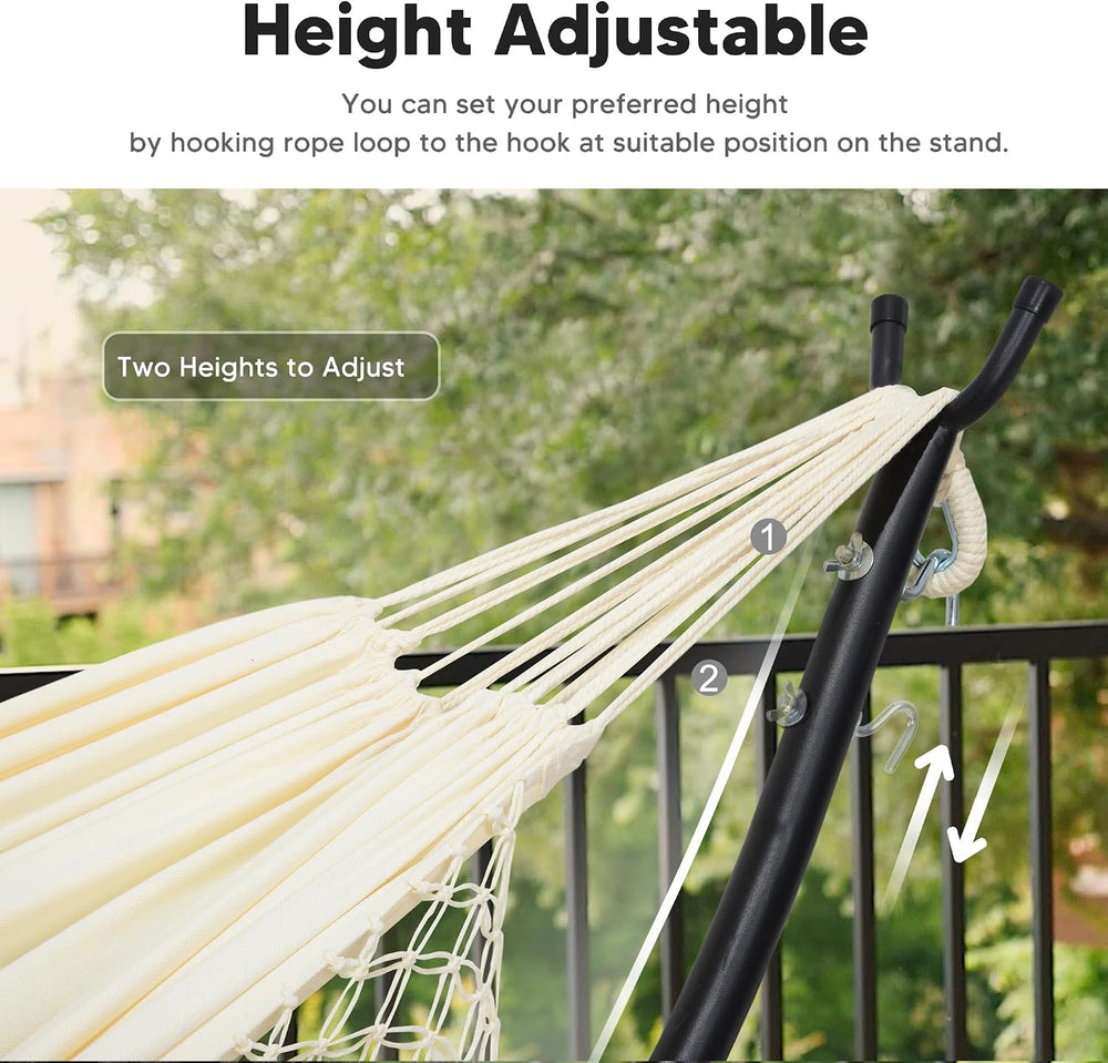 Portable Outdoor Hammock with Stand Included, Double Hammock with Tassel for ...