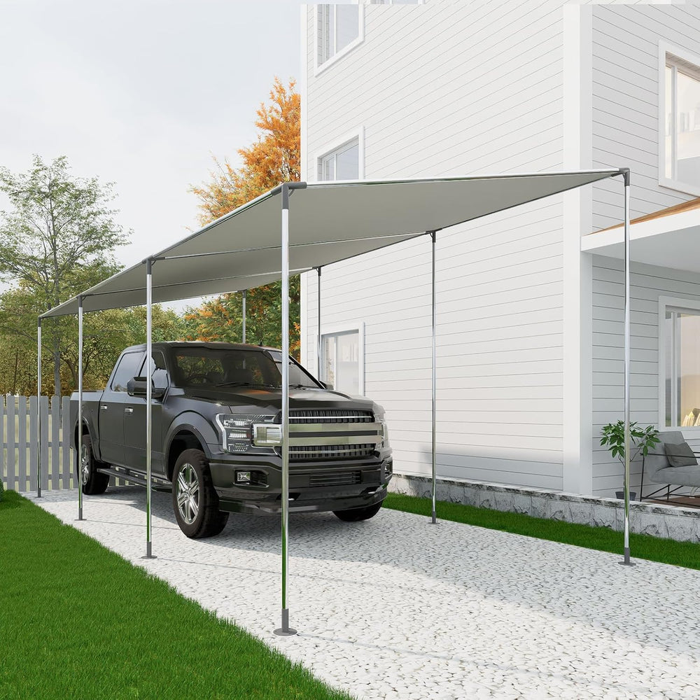 8 Leg Carport Kits，Slant Roof Canopy Fitting Kit with 1-3/8" ID, Galvani...