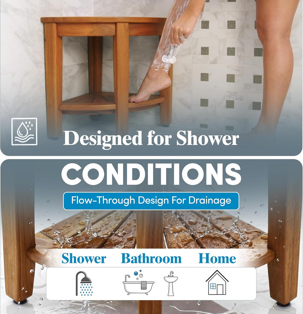 AquaTeak Kai Corner 15.5" Teak Shower Bench