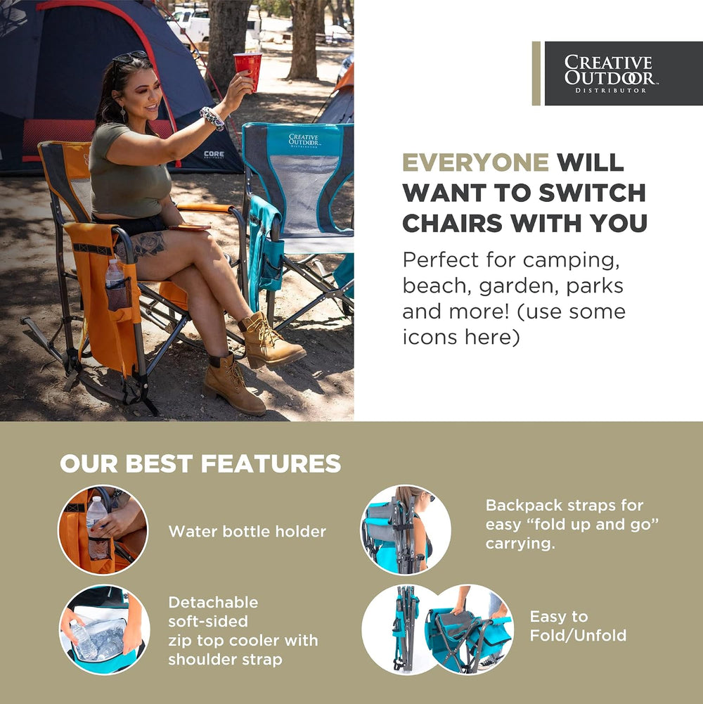 Creative Outdoor Collapsible Folding Rocking Director Chair | Camping Picnic ...