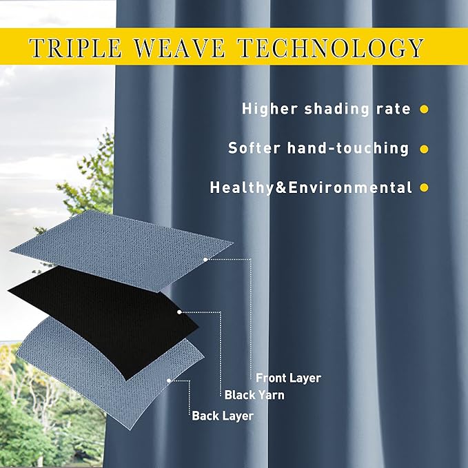 NICETOWN 2 Panels Gazebo Curtains Outdoor Waterproof & Windproof, Top &am...