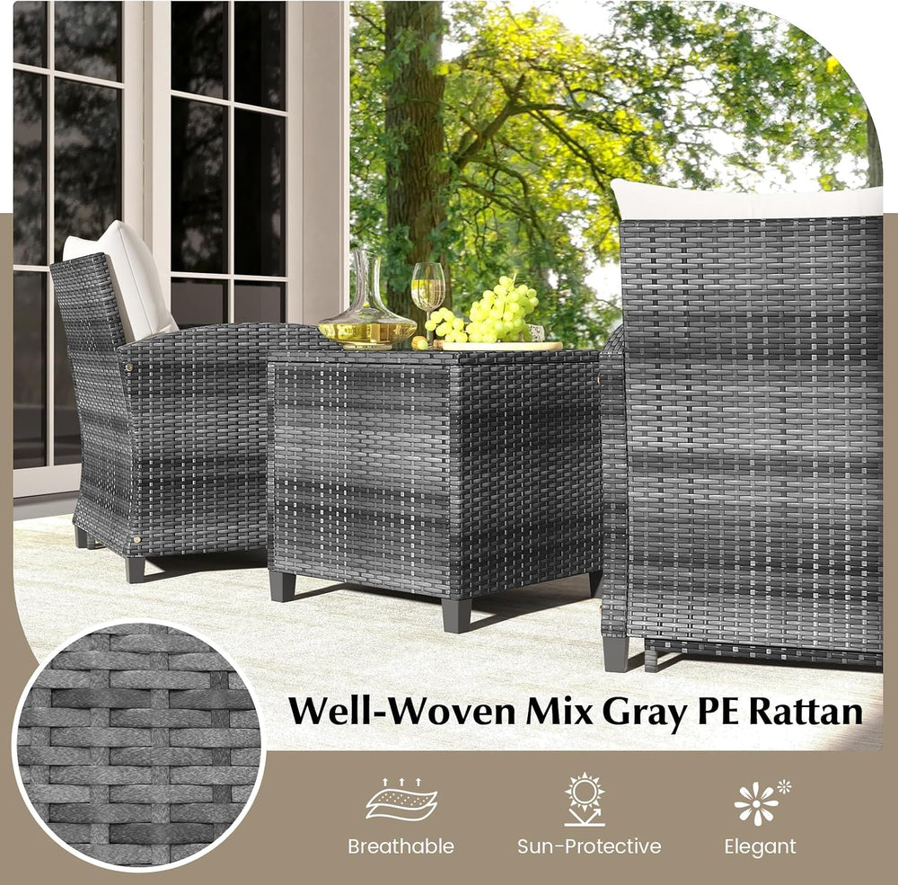KOTEK 5 Pieces Patio Furniture Set with Ottomans, Wicker Patio Conversation S...
