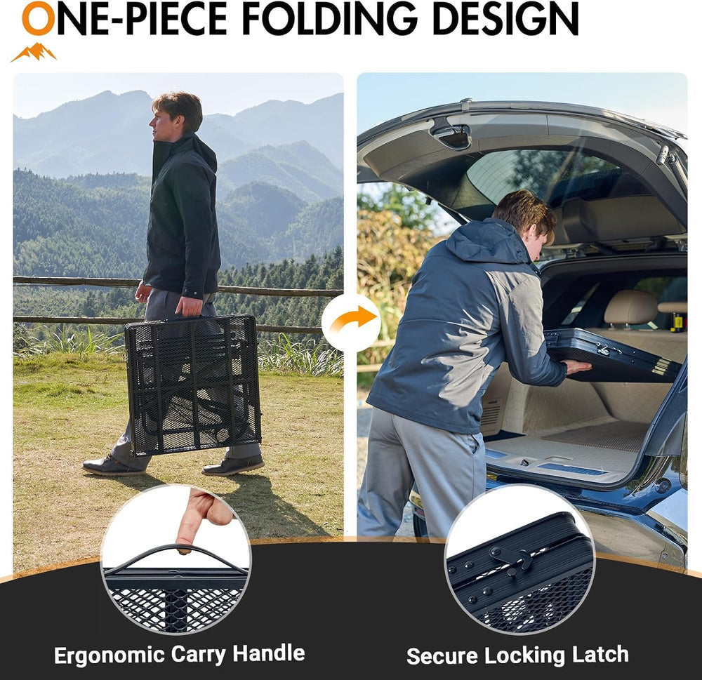 Portal 4 ft Folding Camping Grill Table Heavy Duty Portable Outdoor for BBQ