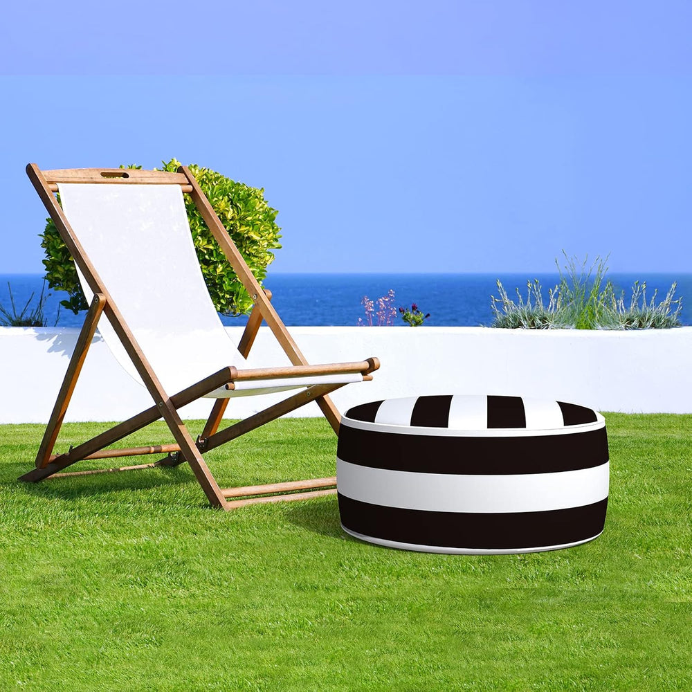 LVTXIII Outdoor Inflatable Ottoman, Fade-Resistant Round Footrest Stool D21”x...