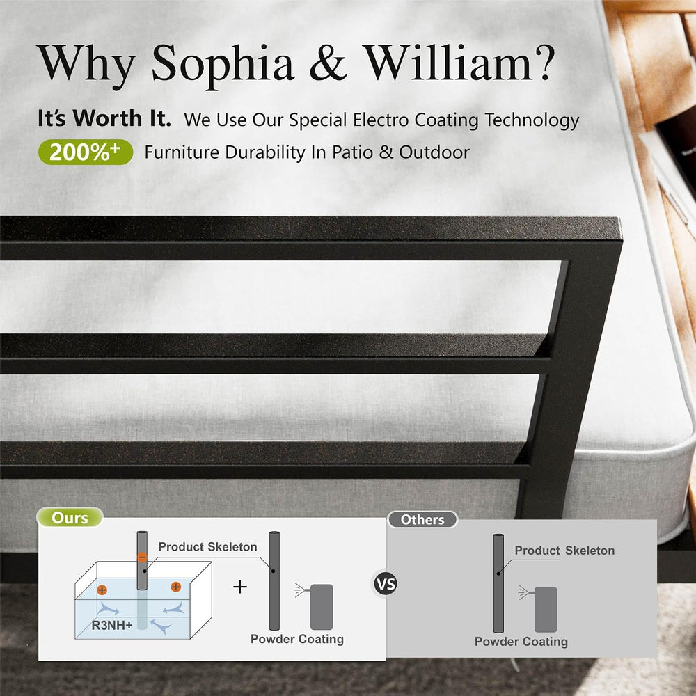 Sophia & William 4 Piece Metal Outdoor Sectional Sofa with Cushion