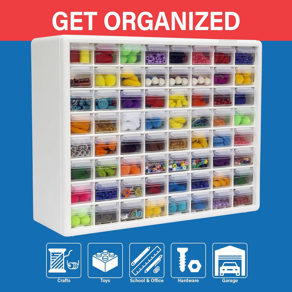 Akro-Mils 64-Drawer Plastic Drawer Storage Cabinet for Garage Organization, B...