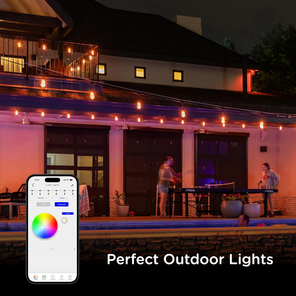 Enbrighten Vintage Outdoor String Lights, 48ft, 24 Bulbs