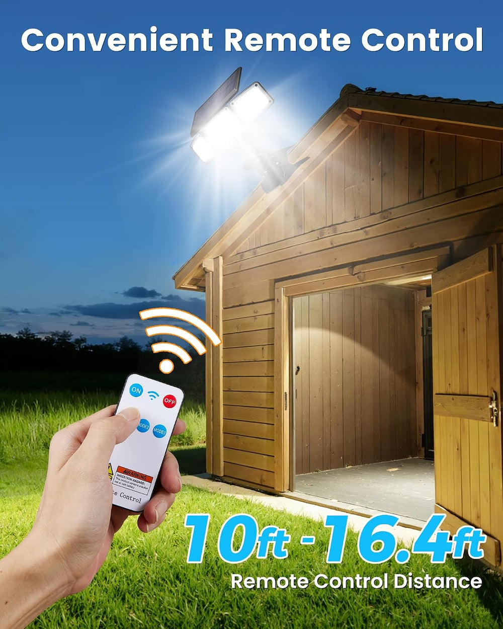 Clip on Solar Lights Outdoor,3000mAh Flood Lights with Motion Sensor,Remote