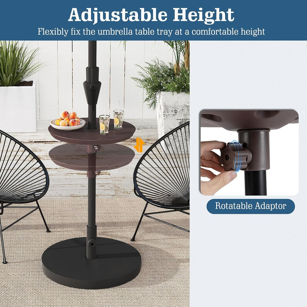 Tangkula 20" Round Umbrella Table with 1.5" & 1.9" Umbrell...