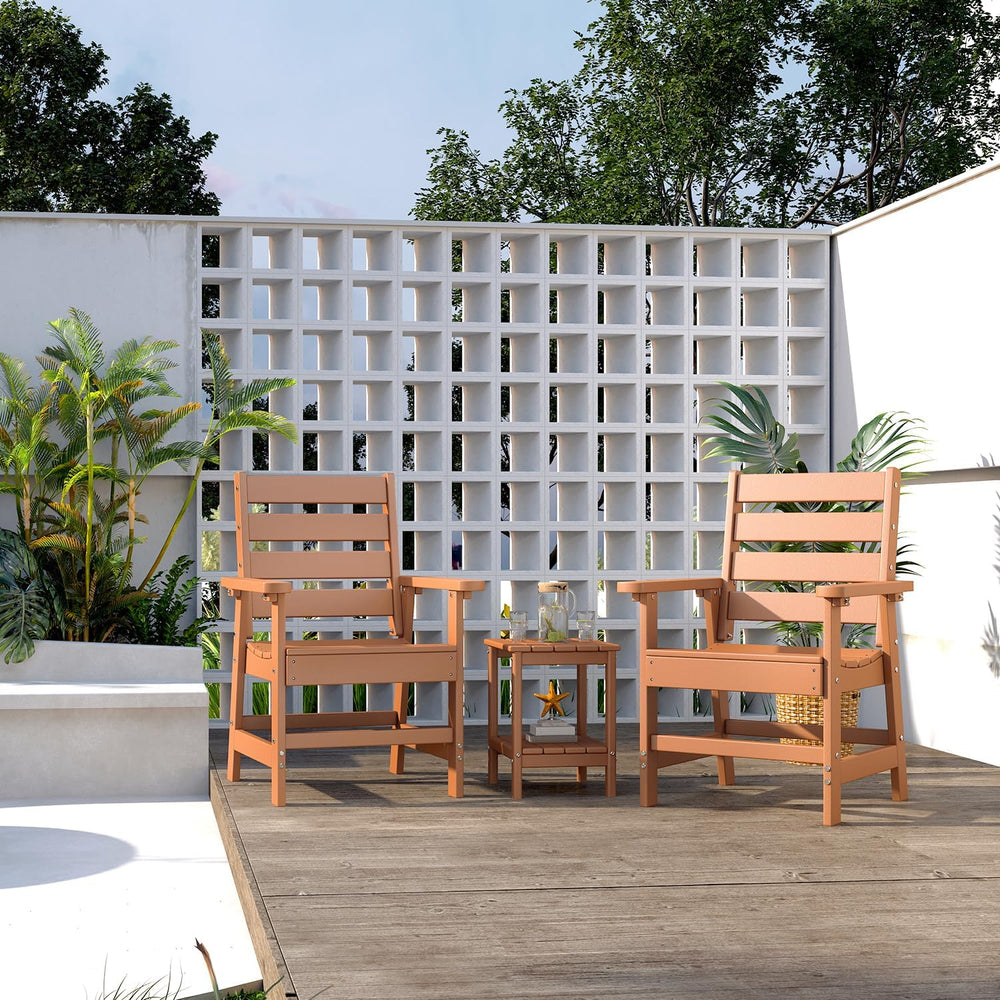 GREENVINES 3 Pieces Patio Furniture Set | Outdoor Bistro Sets for 2 | HDPE Pl...