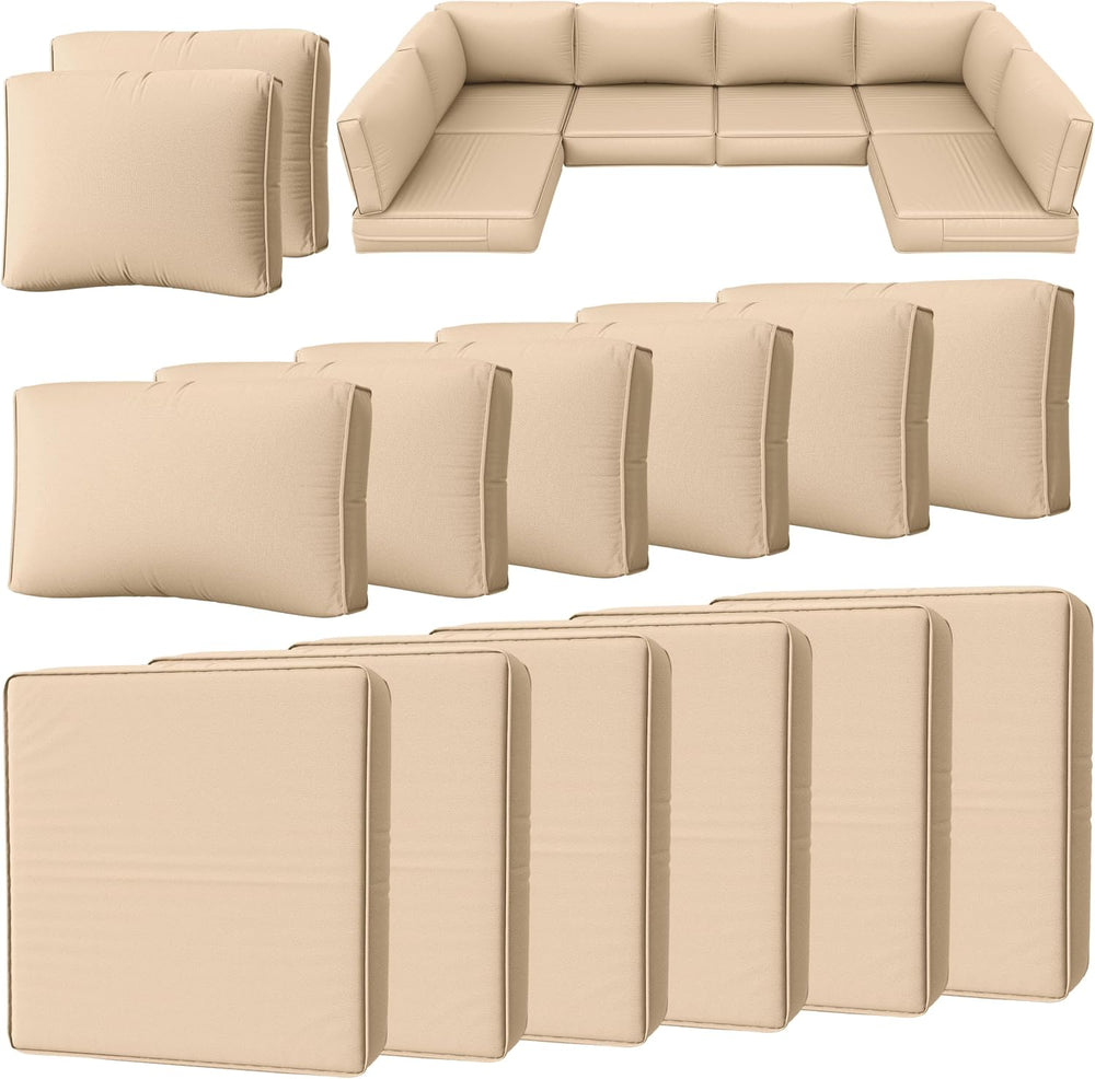 14 Pcs Outdoor Cushion Slipcovers Outdoor Patio Cushion Covers Replacement Wa...