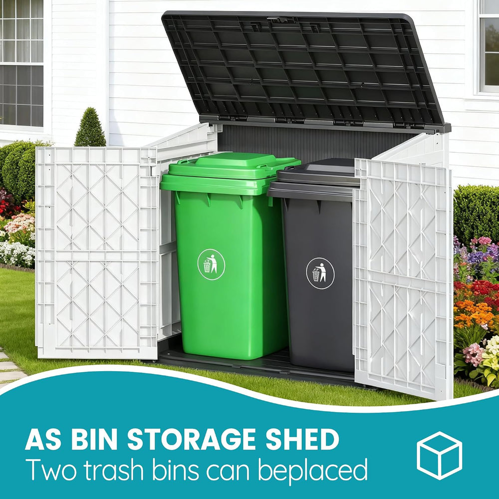 Outdoor Horizontal Storage Cabinet Box 36 Cu Ft with Lockable Doors, Outdoor ...