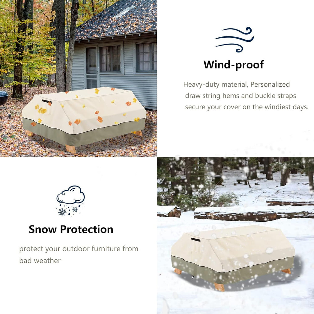 Bitubi 96 Inch Heavy Duty Waterproof Picnic Table Cover - 600D Tough Canvas W...