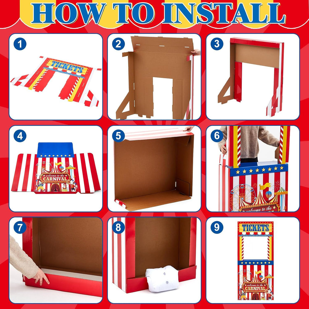 3D Circus Halloween Ticket Booth Creepy Carnival Decorations
