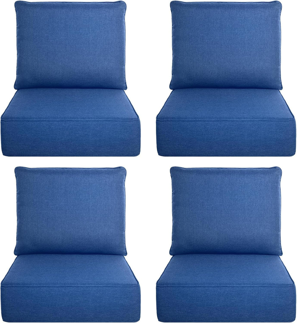 Luxury Outdoor Seat Cushion Set-22 x 24 x 6 Inch Outdoor Chair Cushions with ...