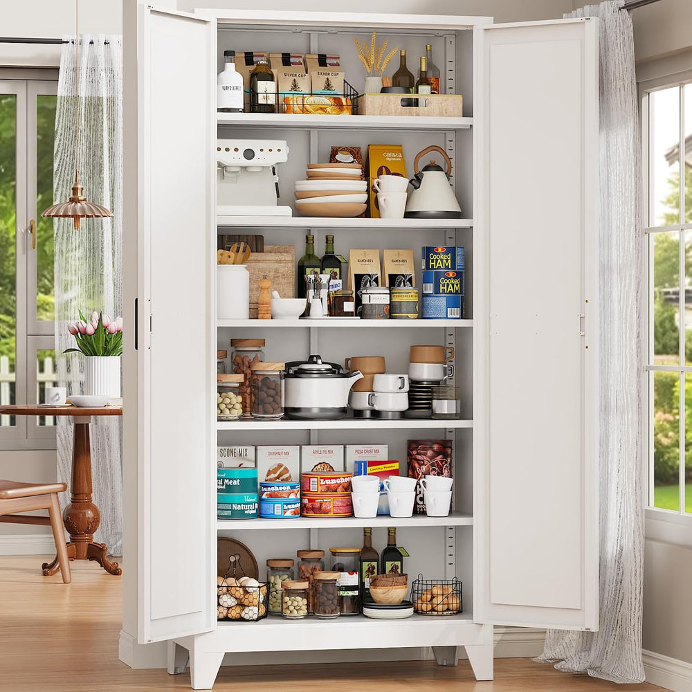 75"Pantry Cabinet,Kitchen Storage Cabinet with 5 Adjustable Shelves