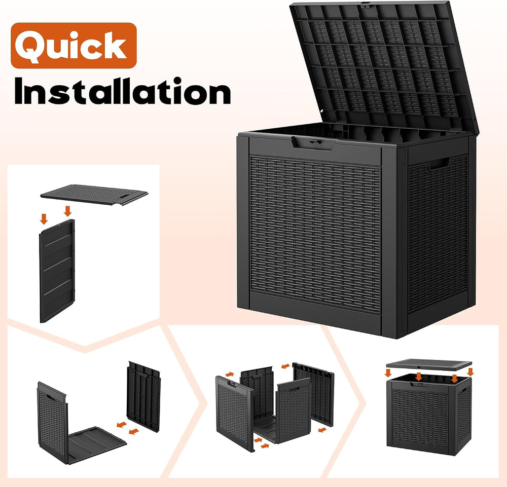 Outdoor Storage Box, Resin Deck Boxes Indoor and outdoor, Waterproof Storage ...