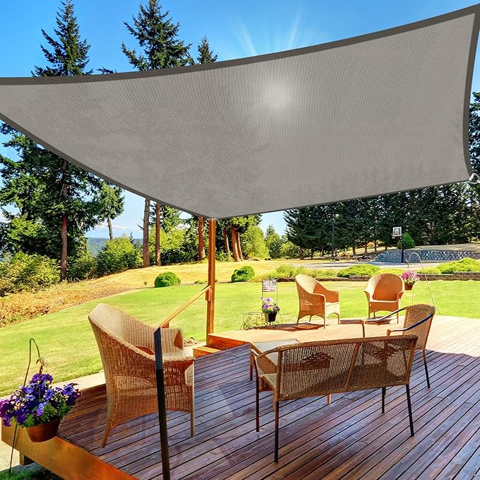 HappyTrends Sun Shade Sail,Heavy Duty UV Protection Beach Shade Canopy Wind s...