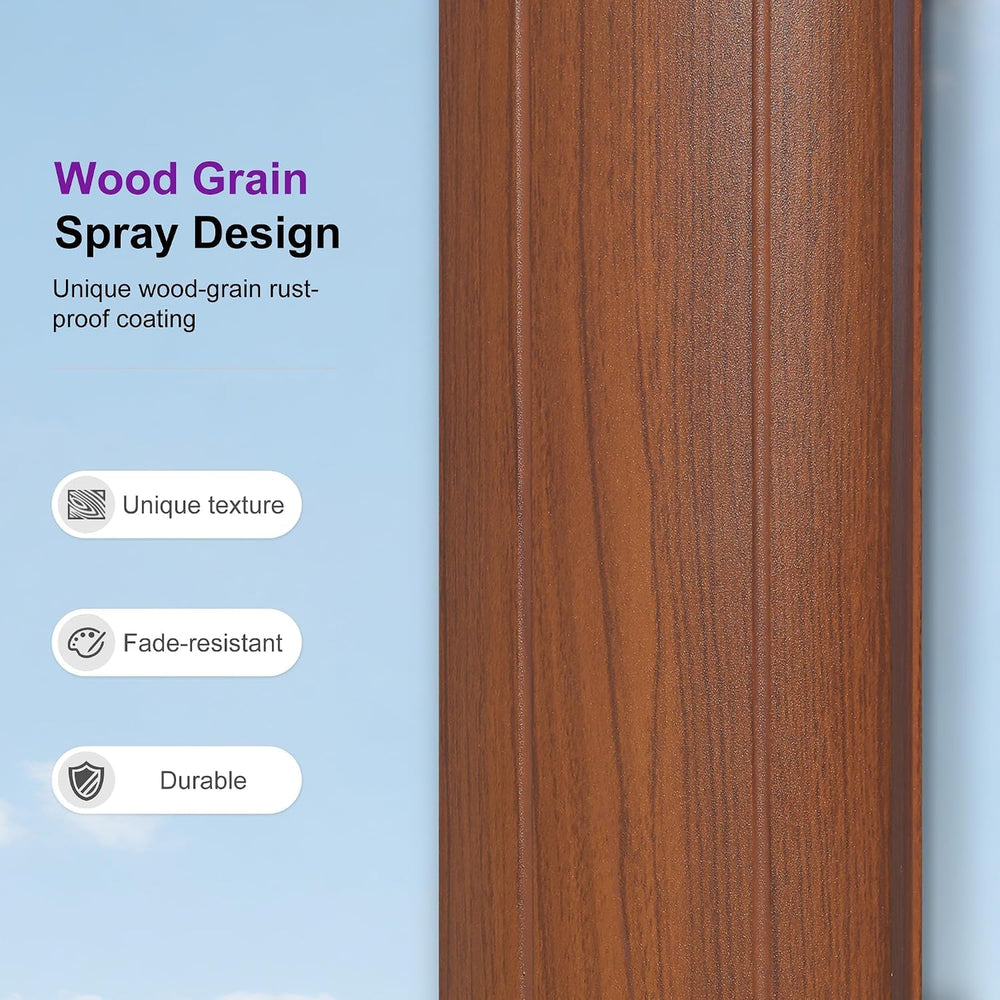 PURPLE LEAF Cantilever Umbrella 9' X 12' Wood-Grain Finish, Brick Red