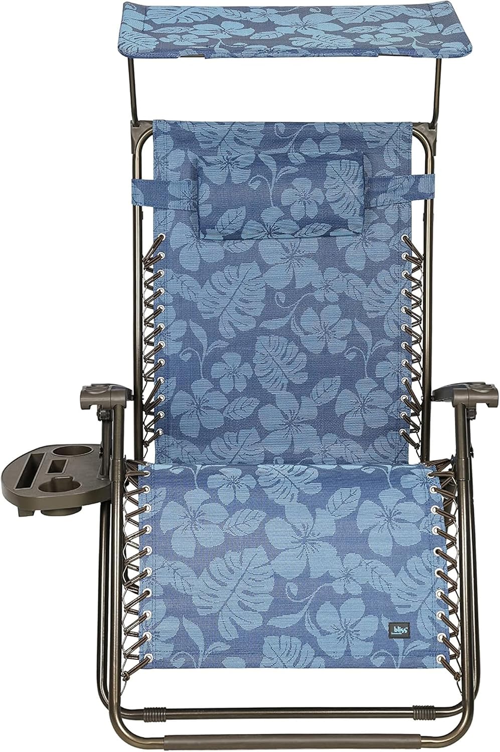 Bliss Hammocks XL Zero Gravity Lounge Chair, Blue Flower, 30" Wide