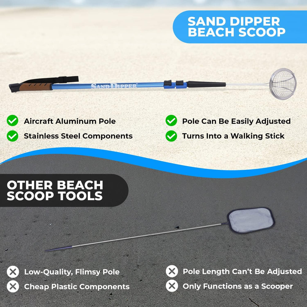 Sand Dipper Full Size Beach Scoop Shovel & Sifter Tool for Beachcombing –...