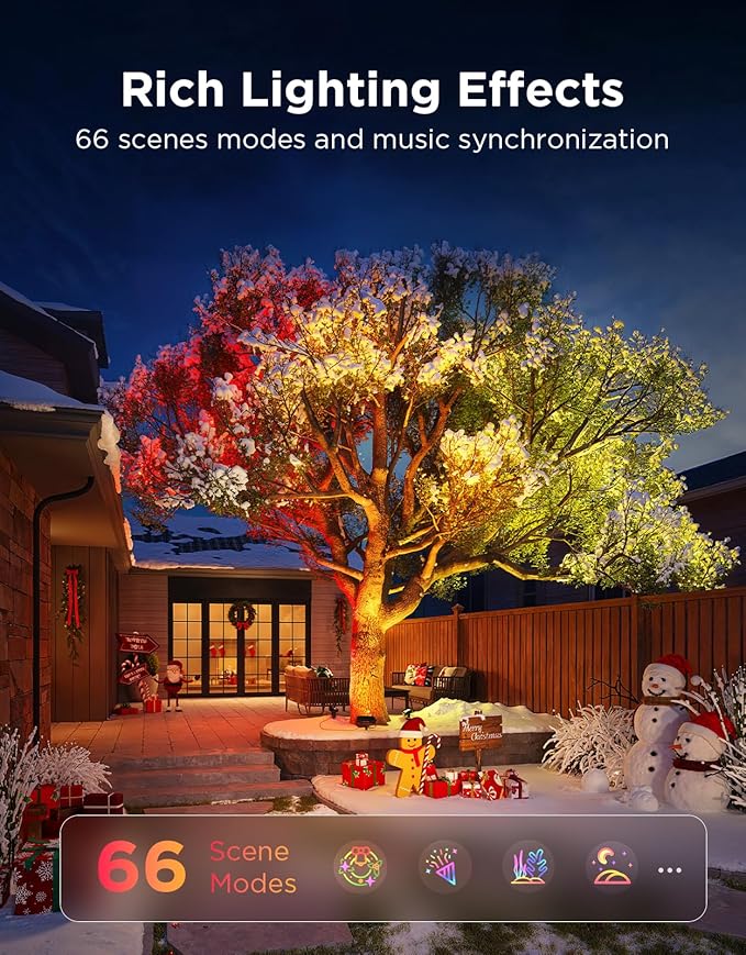 Govee Outdoor Tree Lights 3-Pack, RGBWIC LED Landscape Lighting, Outdoor Ligh...