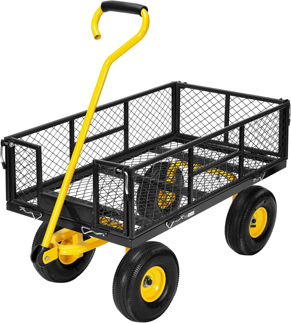 VIVOHOME Heavy Duty 880 Lbs 4.5 Cu Ft Mesh Steel Garden Cart Utility Wagon