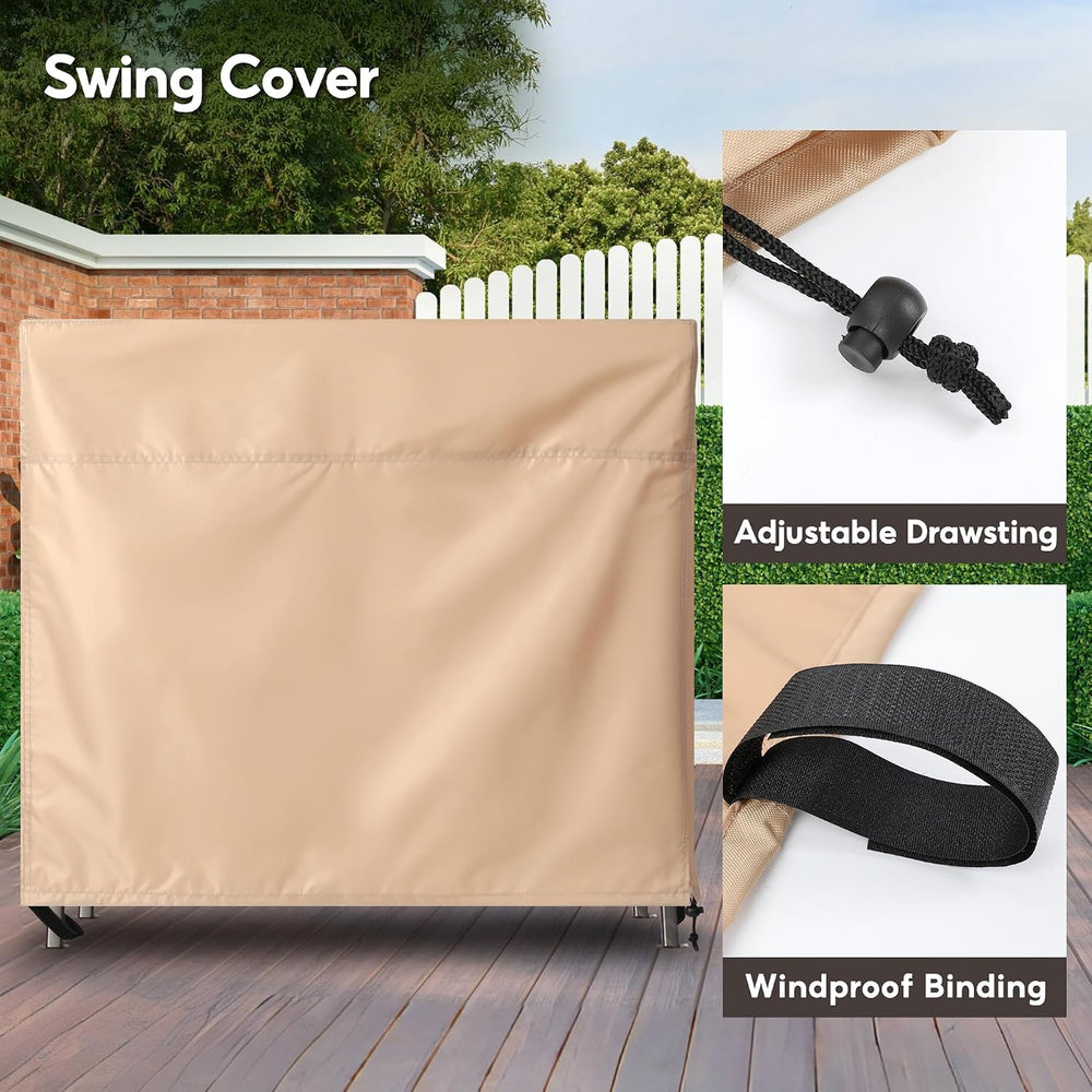 Outdoor 3 Triple Seater Hammock Patio Swing Chair Cover, Water-Resistant, All...