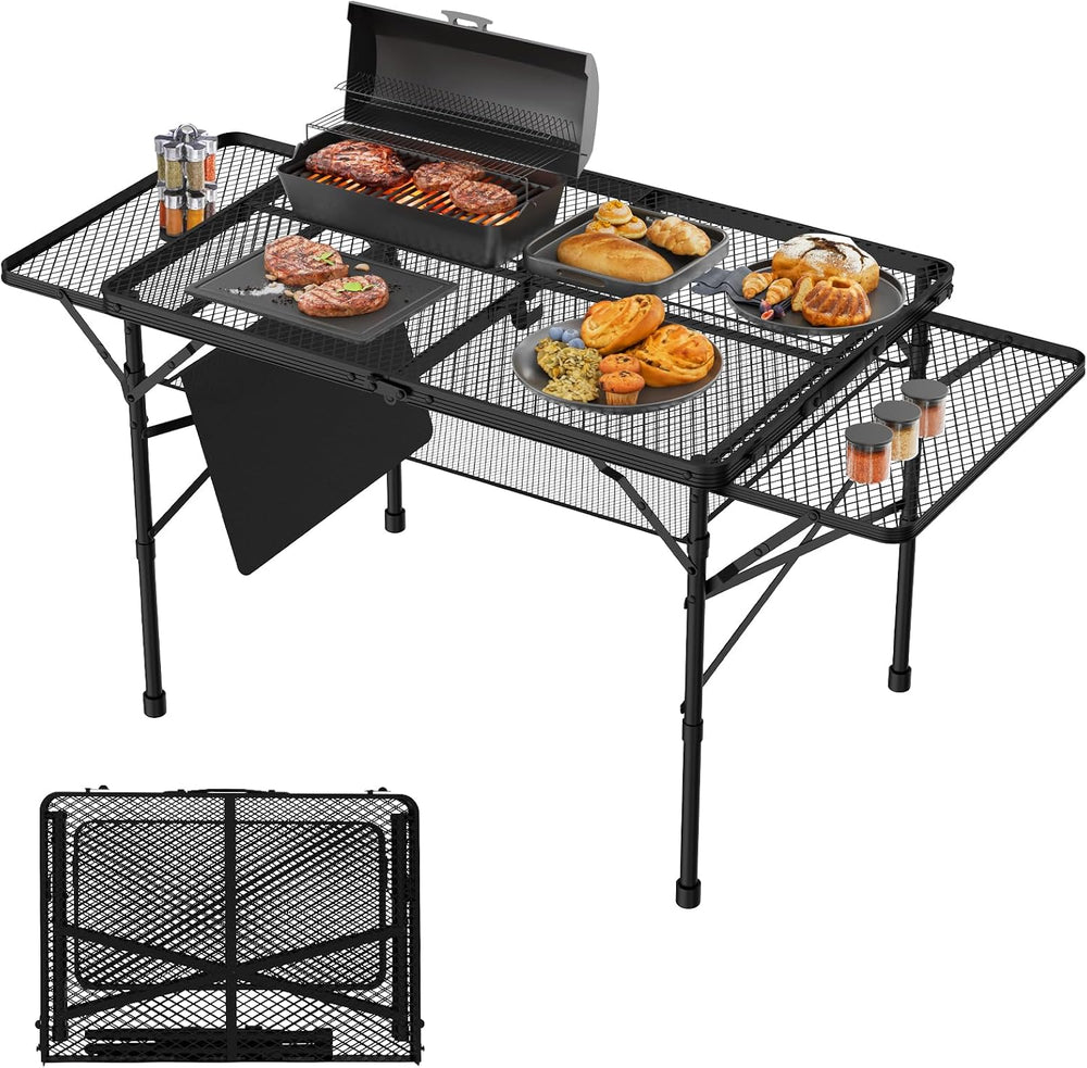 WildFinder Folding Table with 2 Wing Panels, 3x2 FT Foldable Camping Table